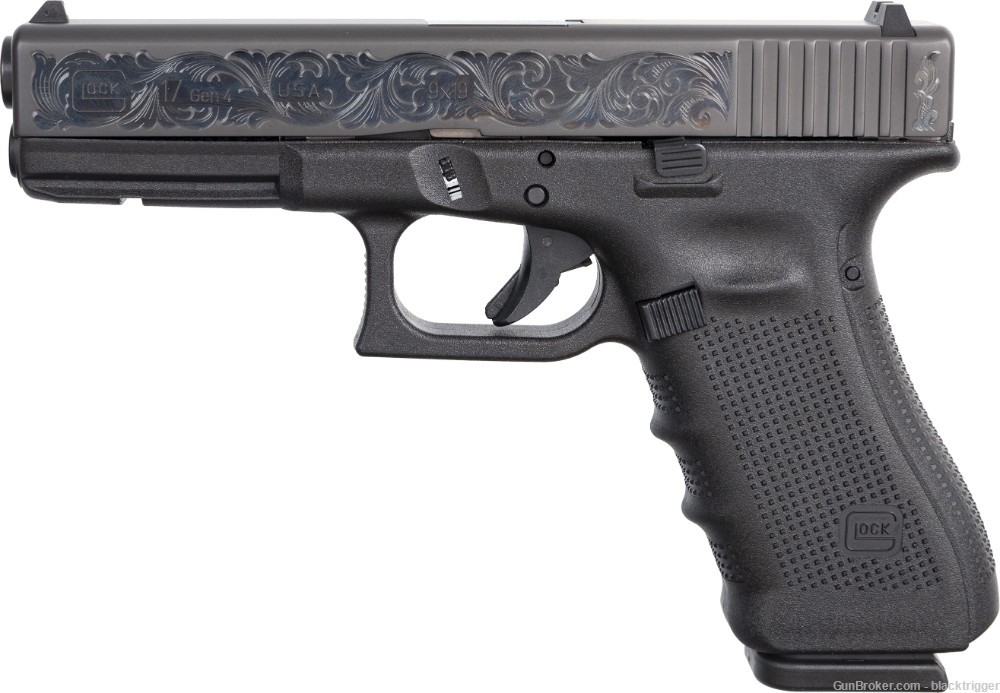 Glock 80577 G17 Gen4 TALO Edition 9mm 4.49" 17+1 Black Engraved Scrollwork -img-4