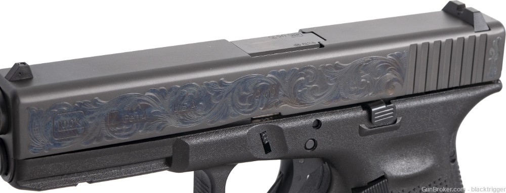 Glock 80577 G17 Gen4 TALO Edition 9mm 4.49" 17+1 Black Engraved Scrollwork -img-2