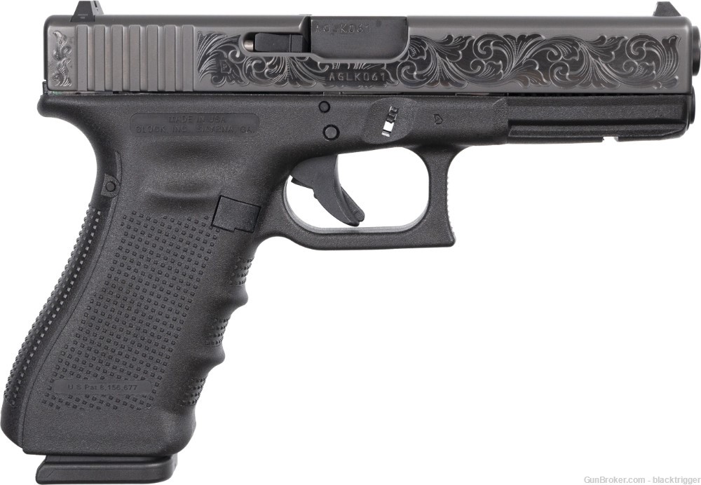 Glock 80577 G17 Gen4 TALO Edition 9mm 4.49" 17+1 Black Engraved Scrollwork -img-1