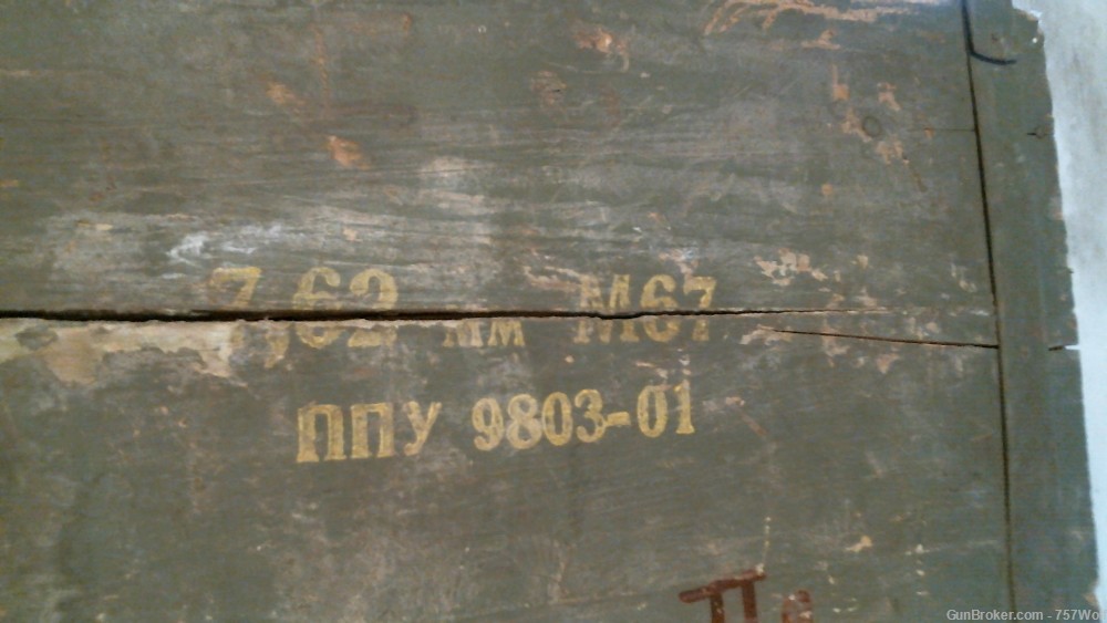 Of Some Vintage Soviet Russian or Combloc AK 7.62 Lined Wood Ammo Crate-img-2