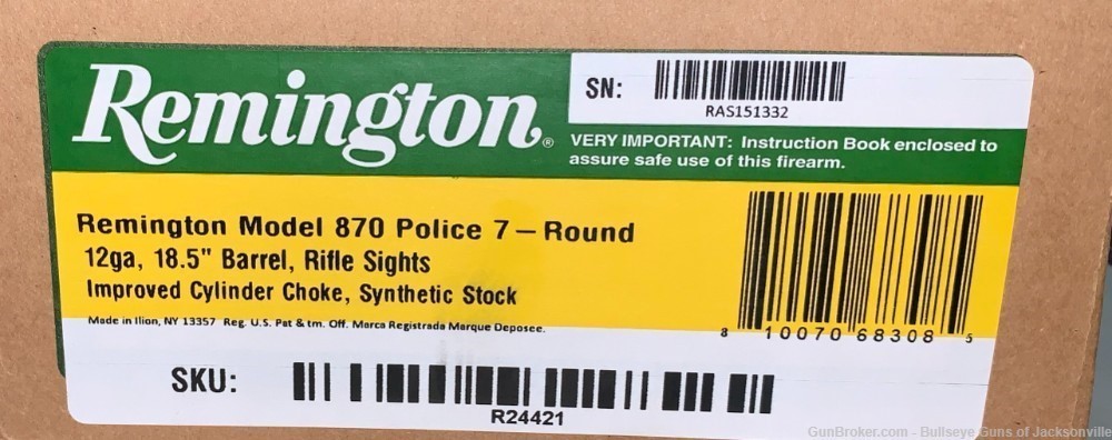 Remington 870 Police 12ga. 18.5" 7 round Magazine Tube-img-5
