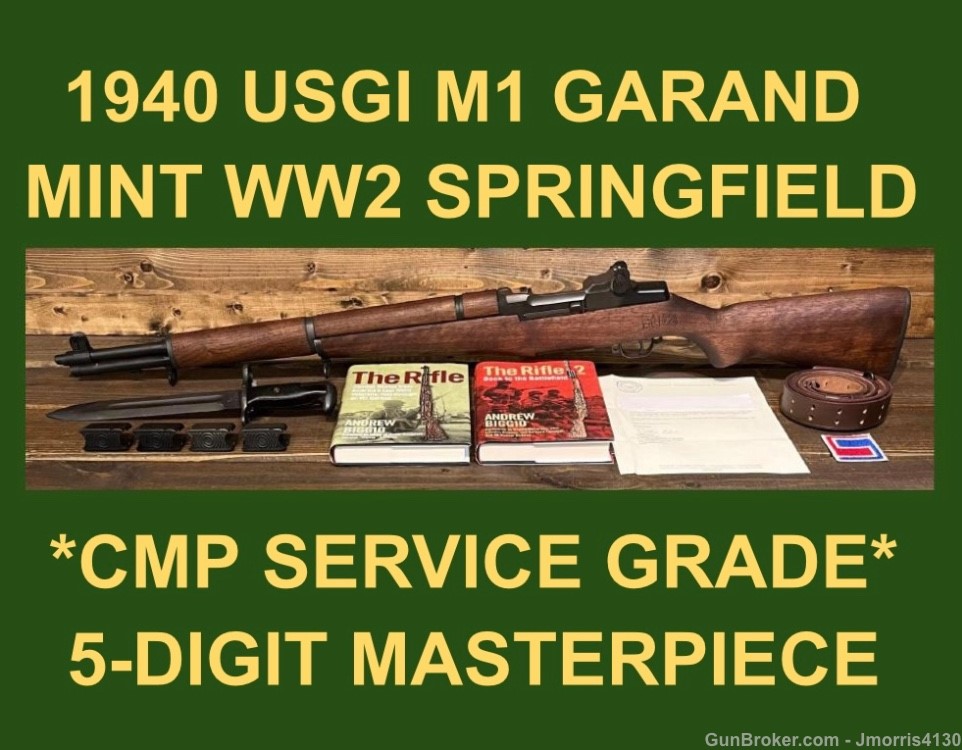 M1 GARAND SPRINGFIELD 1940 EARLY 5-DIGIT CMP MASTERPIECE GARAND RIFLE WW2  -img-0