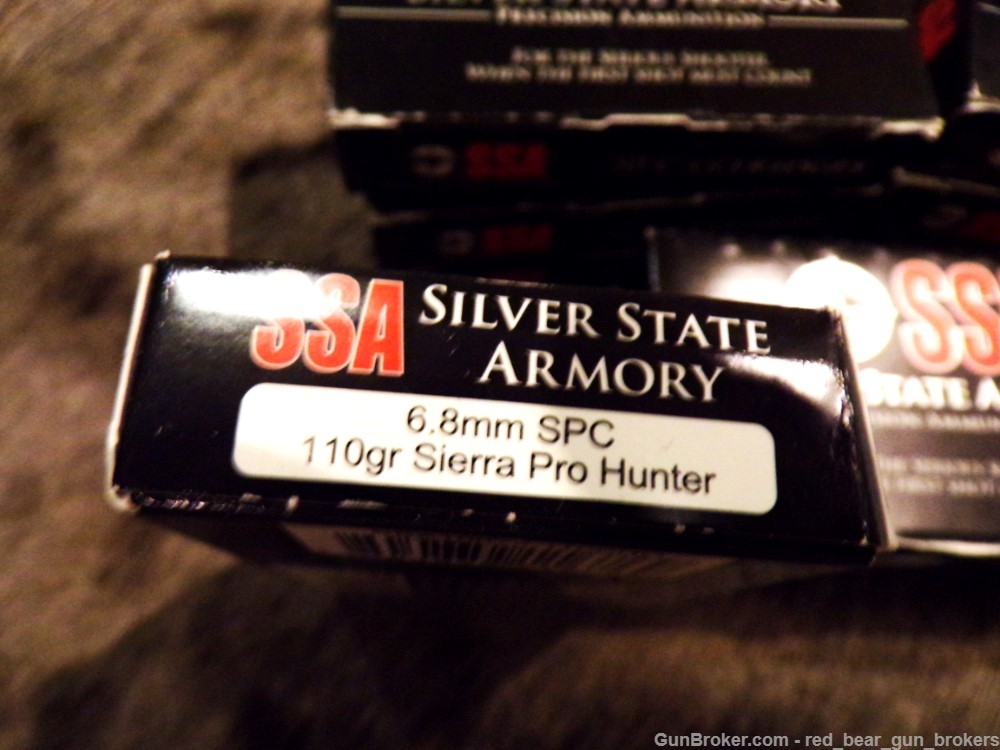 200 rds Silver State Armory 110gr Sierra Pro Hunter 6.8 Rem. SPC Ammunition-img-2