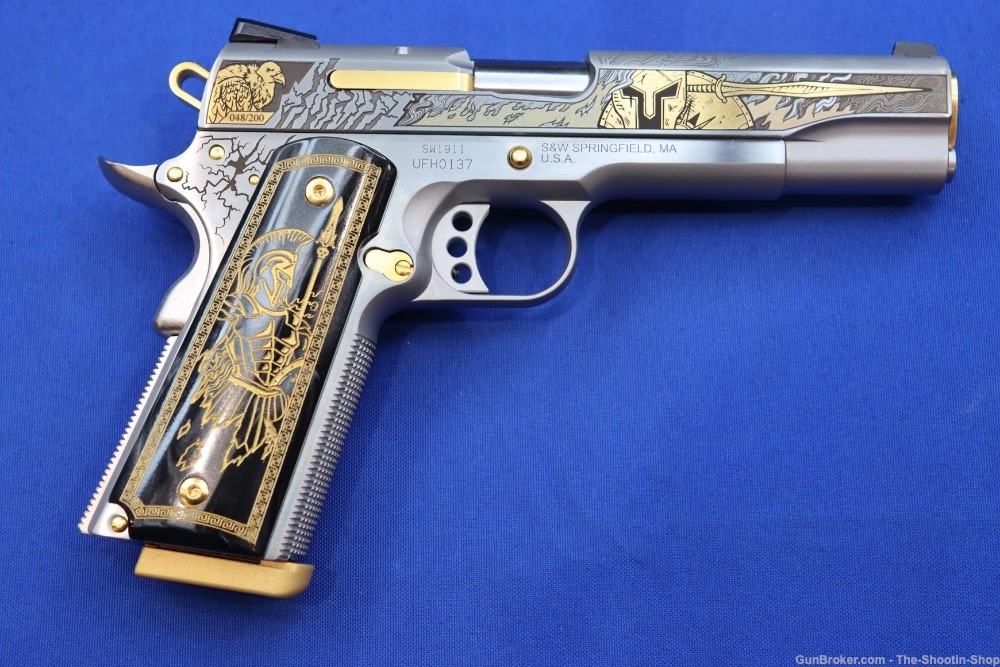 Smith & Wesson Model 1911 Pistol ARES Gods of Olympus Series ENGRAVED 45ACP-img-8