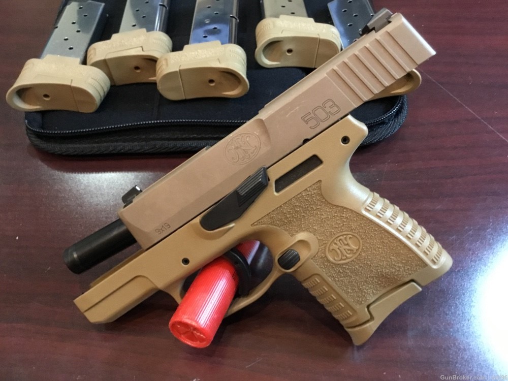 PENNY AUCTION FN 503 FDE 9MM WITH 6 MAGAZINES SOFT CASE-img-16