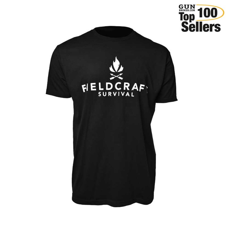 FIELDCRAFT SURVIVAL Logo T-Shirt, Black, Size: L (FCS-10216)-img-0