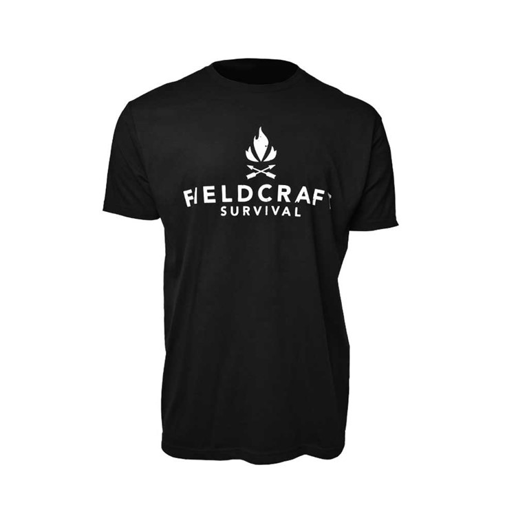 FIELDCRAFT SURVIVAL Logo T-Shirt, Black, Size: L (FCS-10216)-img-1