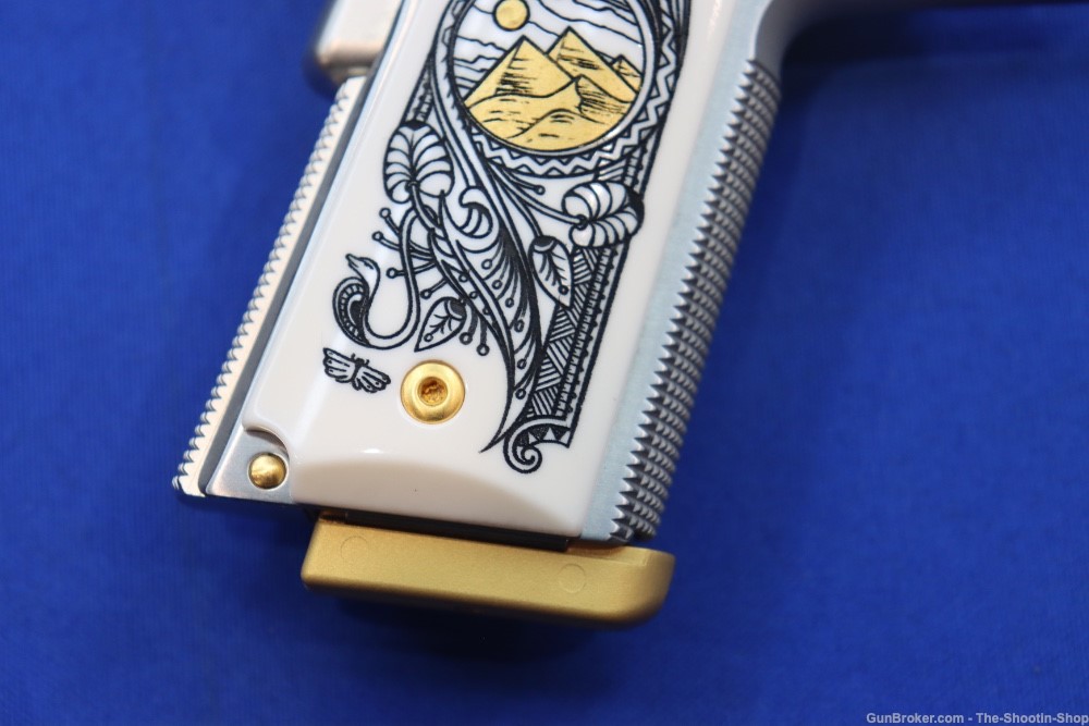 SMITH & WESSON Model 1911 Pistol ANUBIS GODS OF EGYPT GOLD ENGRAVED 45ACP-img-14
