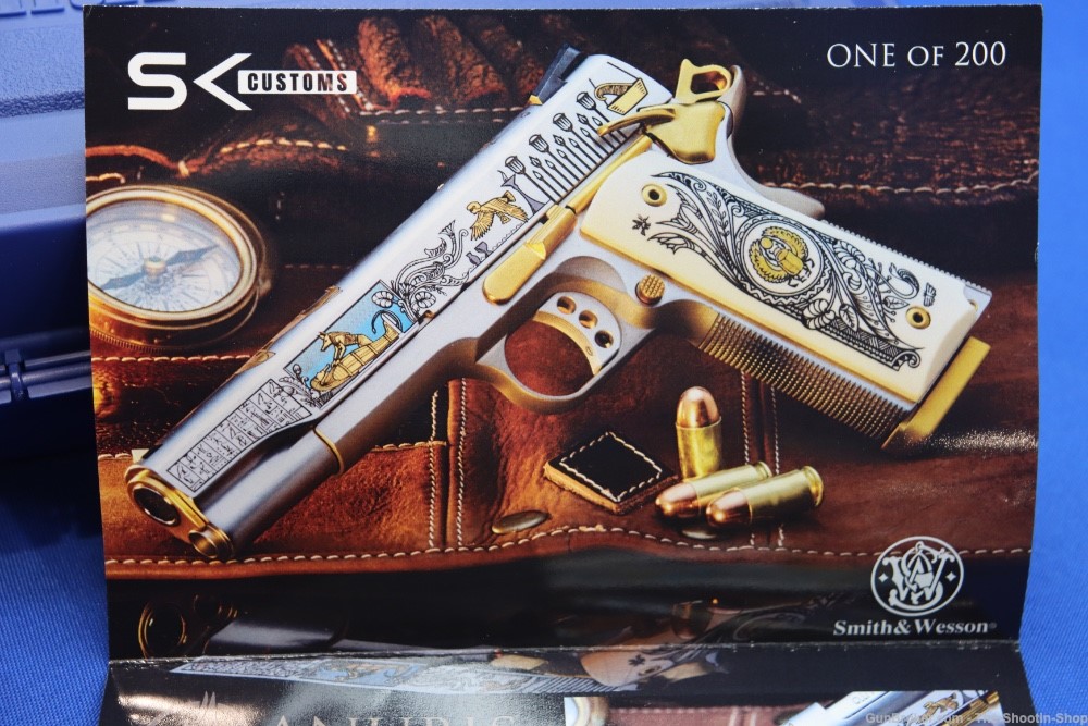SMITH & WESSON Model 1911 Pistol ANUBIS GODS OF EGYPT GOLD ENGRAVED 45ACP-img-39