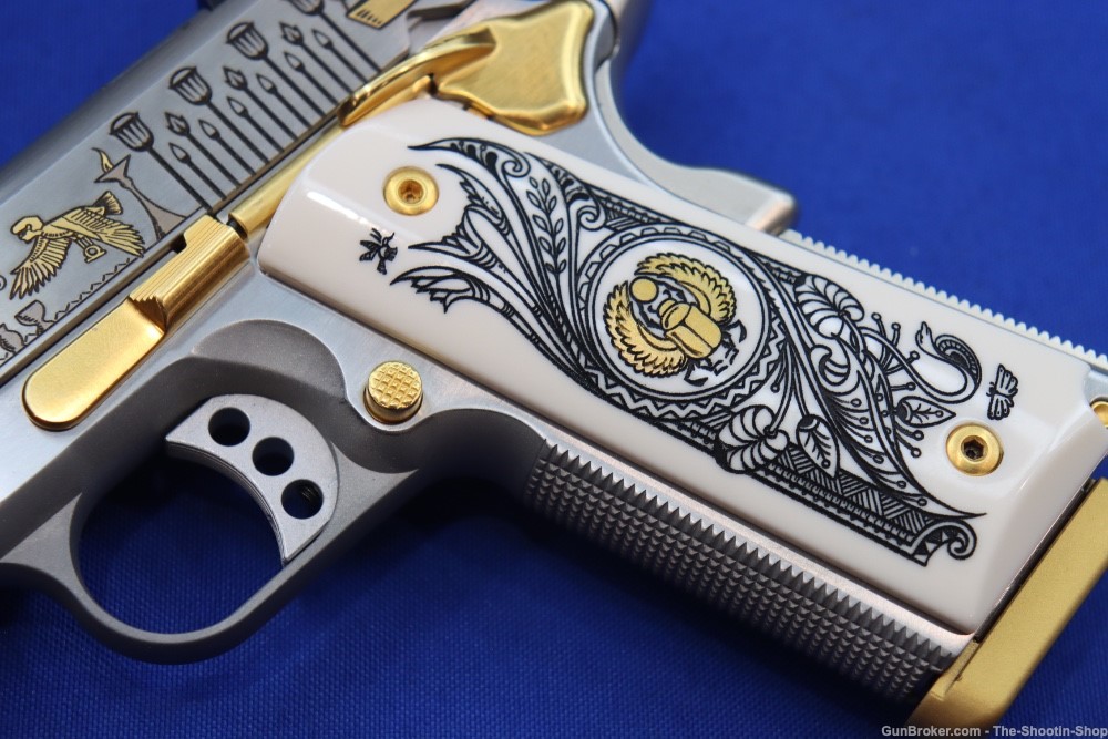 SMITH & WESSON Model 1911 Pistol ANUBIS GODS OF EGYPT GOLD ENGRAVED 45ACP-img-6