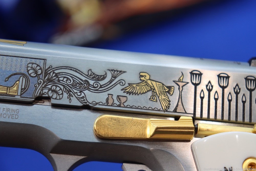 SMITH & WESSON Model 1911 Pistol ANUBIS GODS OF EGYPT GOLD ENGRAVED 45ACP-img-27