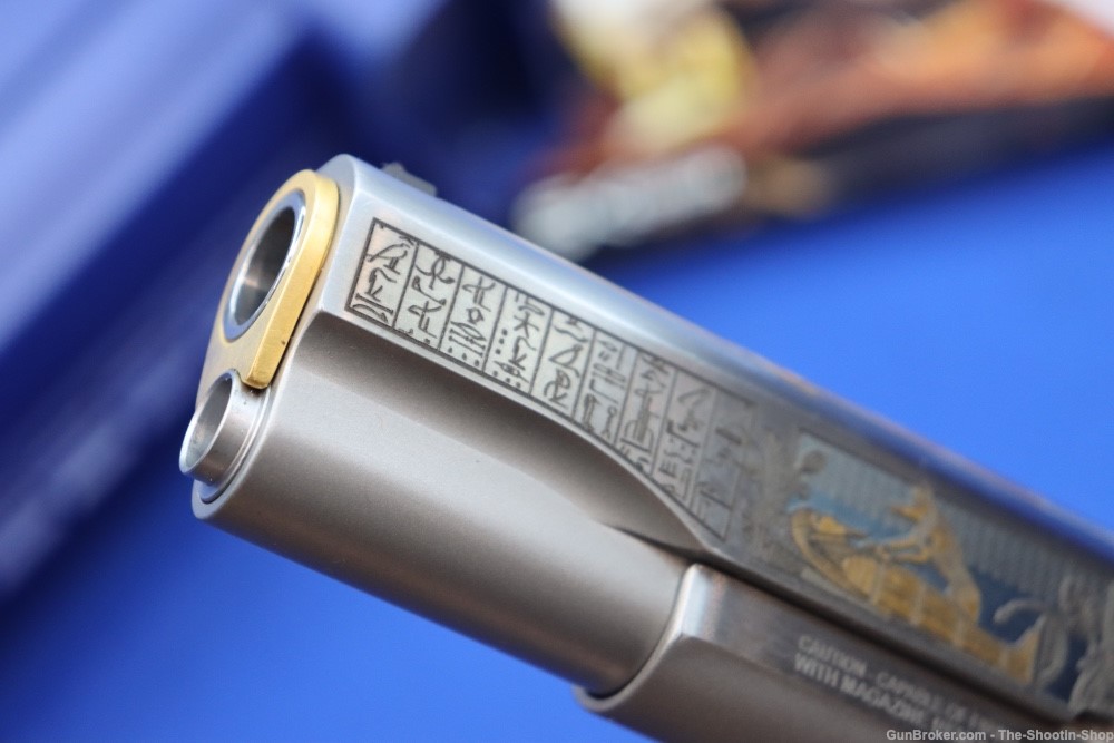 SMITH & WESSON Model 1911 Pistol ANUBIS GODS OF EGYPT GOLD ENGRAVED 45ACP-img-24