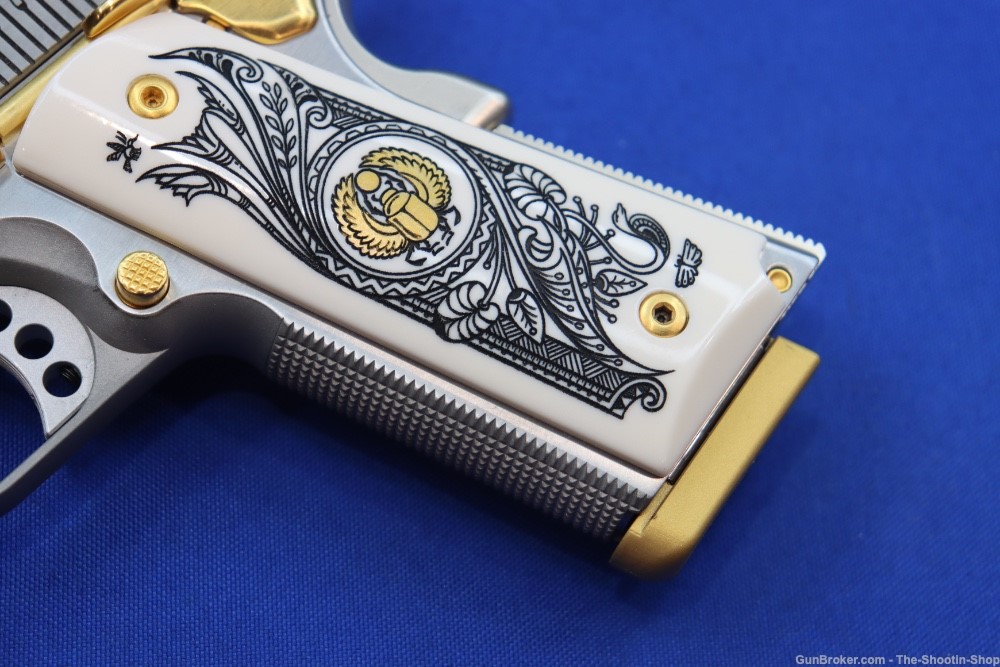 SMITH & WESSON Model 1911 Pistol ANUBIS GODS OF EGYPT GOLD ENGRAVED 45ACP-img-7