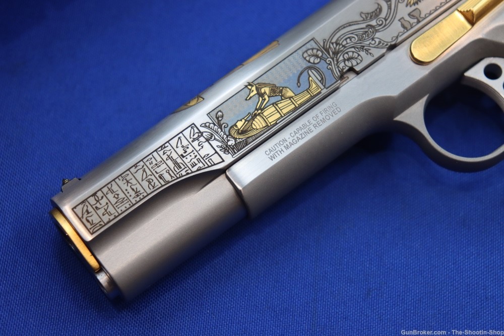 SMITH & WESSON Model 1911 Pistol ANUBIS GODS OF EGYPT GOLD ENGRAVED 45ACP-img-2