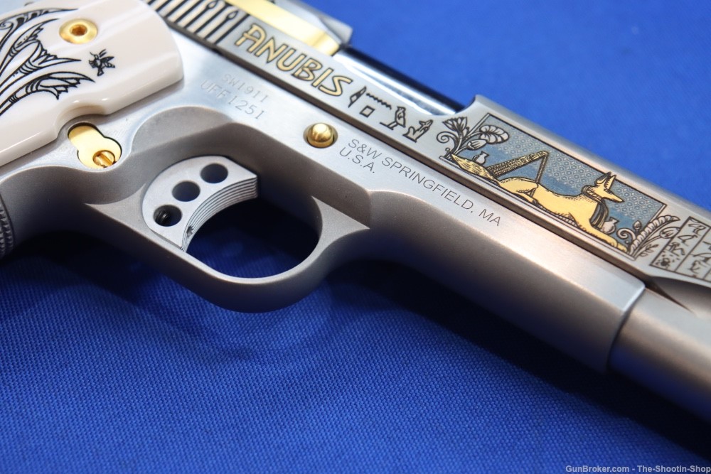 SMITH & WESSON Model 1911 Pistol ANUBIS GODS OF EGYPT GOLD ENGRAVED 45ACP-img-17