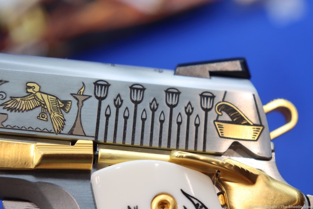 SMITH & WESSON Model 1911 Pistol ANUBIS GODS OF EGYPT GOLD ENGRAVED 45ACP-img-28