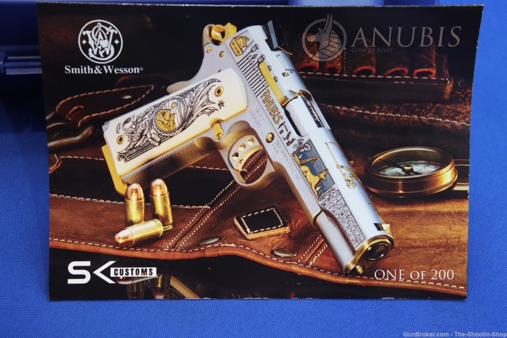 SMITH & WESSON Model 1911 Pistol ANUBIS GODS OF EGYPT GOLD ENGRAVED 45ACP-img-38
