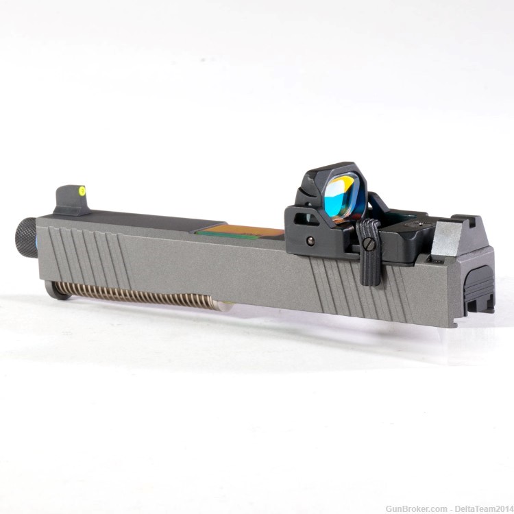 Complete Slide for Glock 19 | Rainbow PVD Barrel | Tungsten Cerakote Slide-img-3