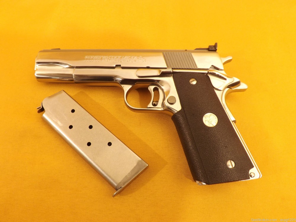 COLT GOLD CUP NATIONAL MATCH ENHANCED STAINLESS SERIES 80 .45ACP MFG 1991-img-1