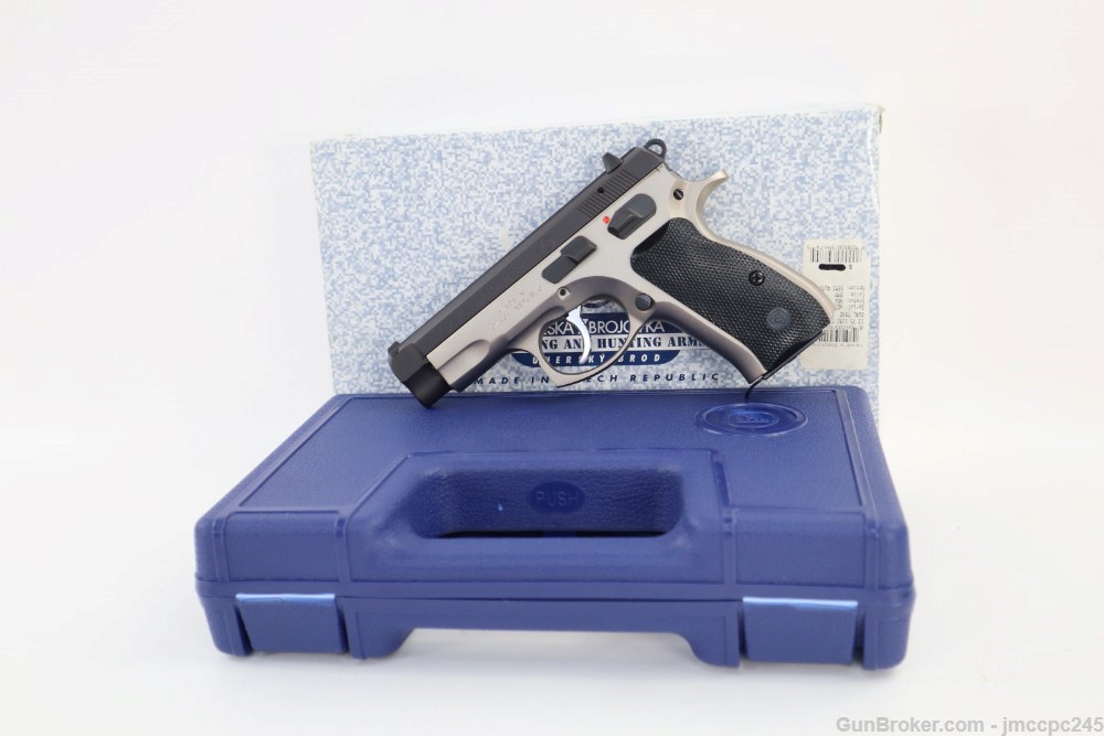 Rare Very Nice CZ-USA CZ 75 Compact Dual Tone 9mm Pistol W/ Original Box -img-0