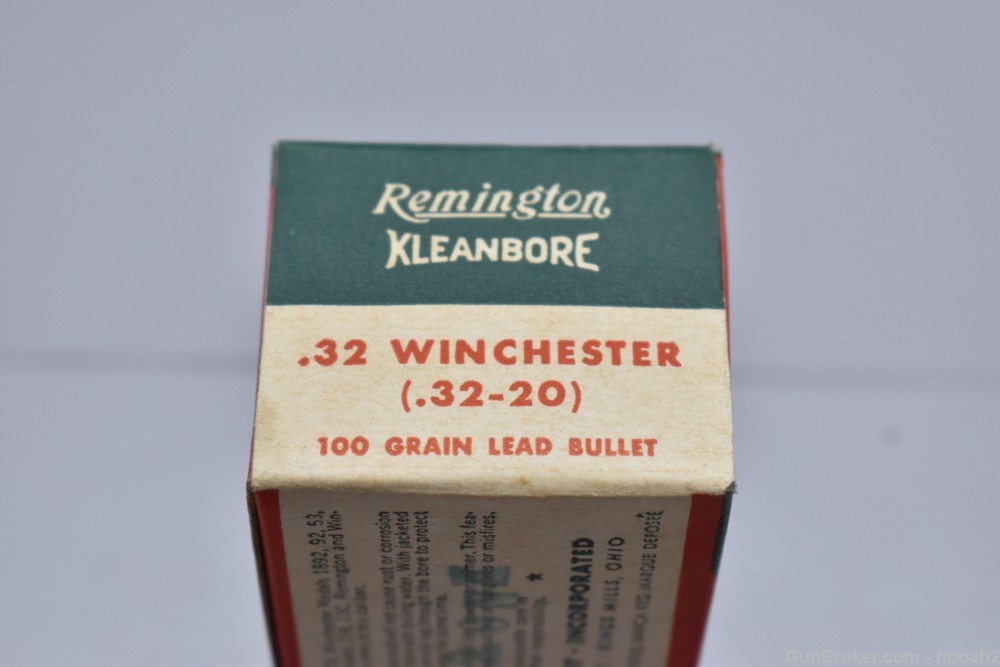 NOS Vintage Box 50 Rds Remington Kleanbore 32 Winchester 32-20 100 G Lead-img-4