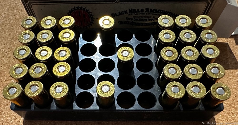 33 rounds of Black Hills Ammunition 44 Colt 230 grain FLP brass cased ammo-img-2