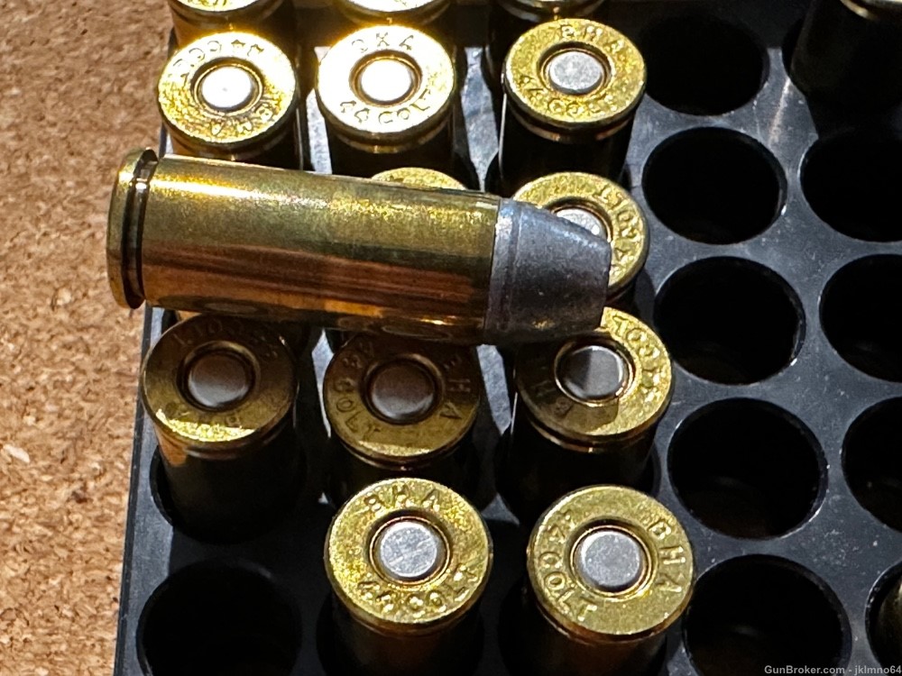 33 rounds of Black Hills Ammunition 44 Colt 230 grain FLP brass cased ammo-img-4