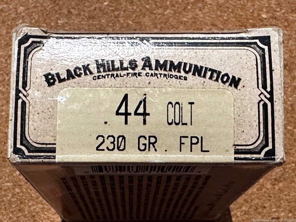 33 rounds of Black Hills Ammunition 44 Colt 230 grain FLP brass cased ammo-img-0