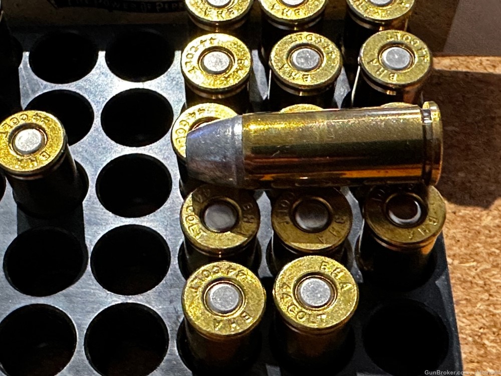 33 rounds of Black Hills Ammunition 44 Colt 230 grain FLP brass cased ammo-img-5