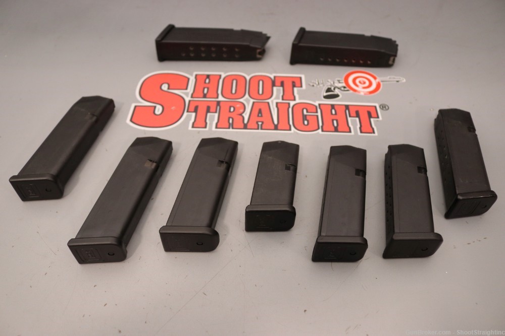 Lot O' Nine (9) Miscellaneous Glock Pistol Style Magazines-img-0