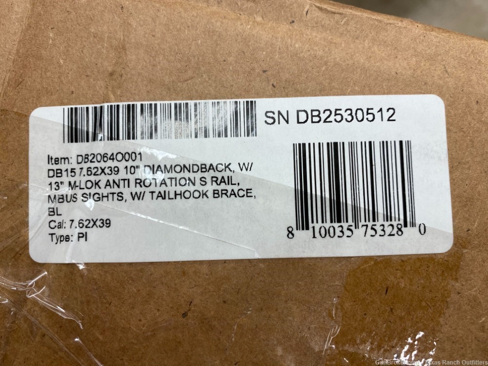 DIAMONDBACK DB15 7.62x39 10" Short Barrel Rifle NIB-img-5