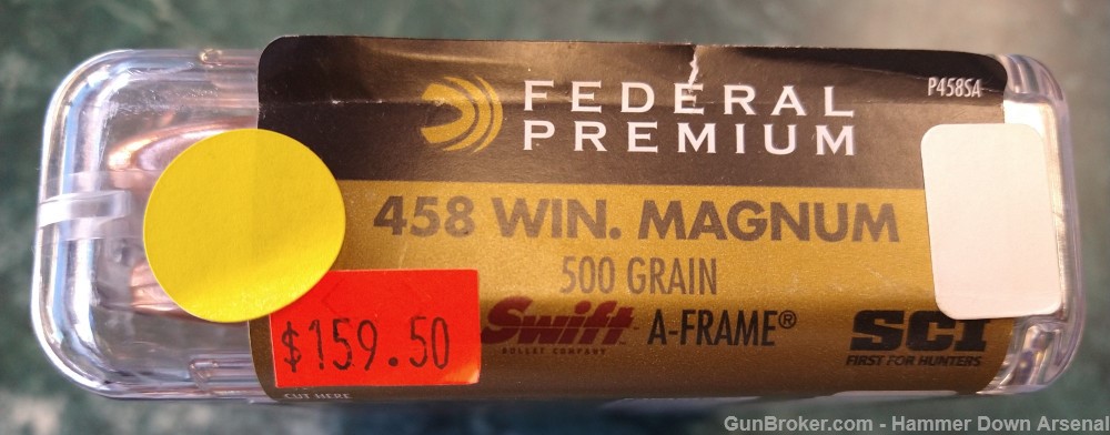 Federal Premium 458 Winchester Magnum A-Frame  500 Grain-img-0