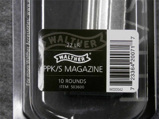 WALTHER PPK S FACTORY 10rd MAGAZINE 22LR 503600 STAINLESS (NIB)-img-2