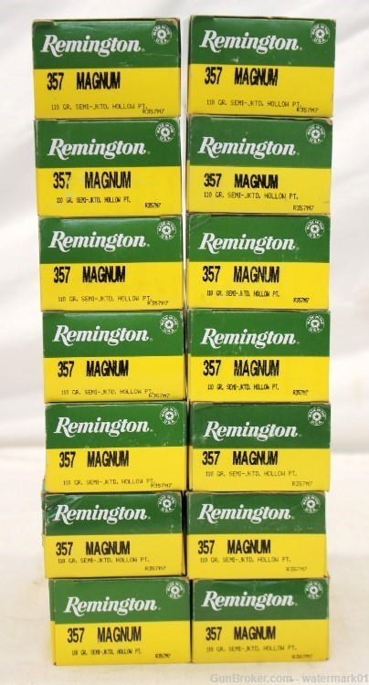 Lot (700) rounds REMINGTON .357 Magnum 110gr. HOLLOW POINT New Old Stock-img-1