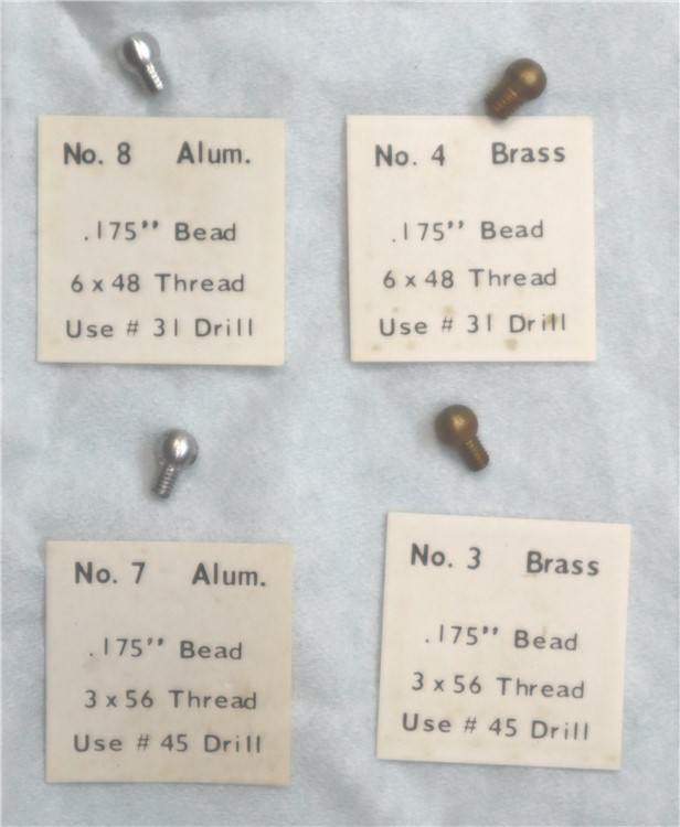 Brownells shotgun bead .175", brass or aluminum, 6x48 or 3x56 thread,-img-0