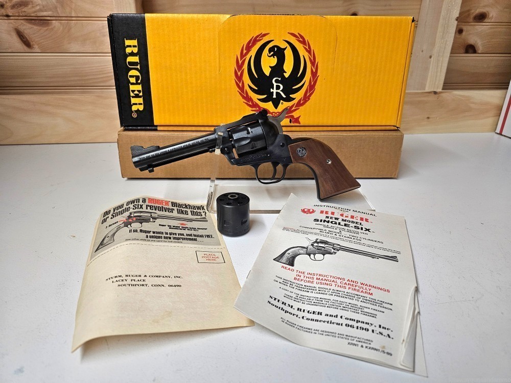 Ruger Single Six Convertible .22lr - .22WMR 4 5/8 inch barrel Never Fired-img-0