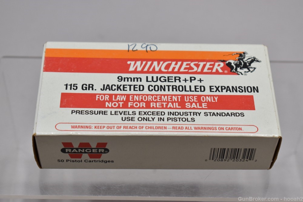 Box 45 Rds Winchester 9mm Luger +P+ 115 G Jacketed Controlled Expansion -img-0