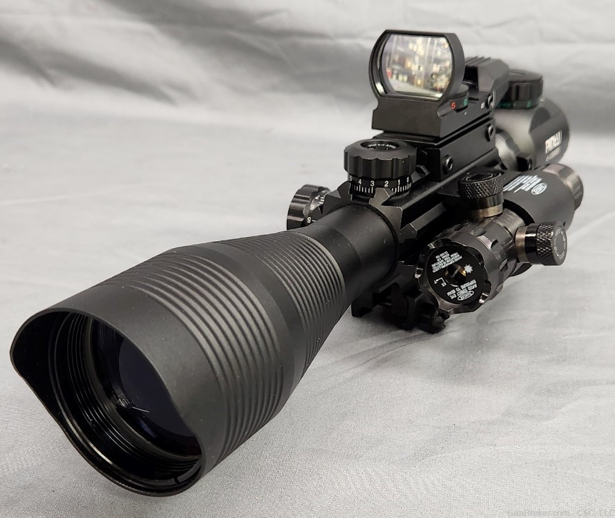 Pinty 4-12x50mm EG rifle scope with green laser and red dot-img-1