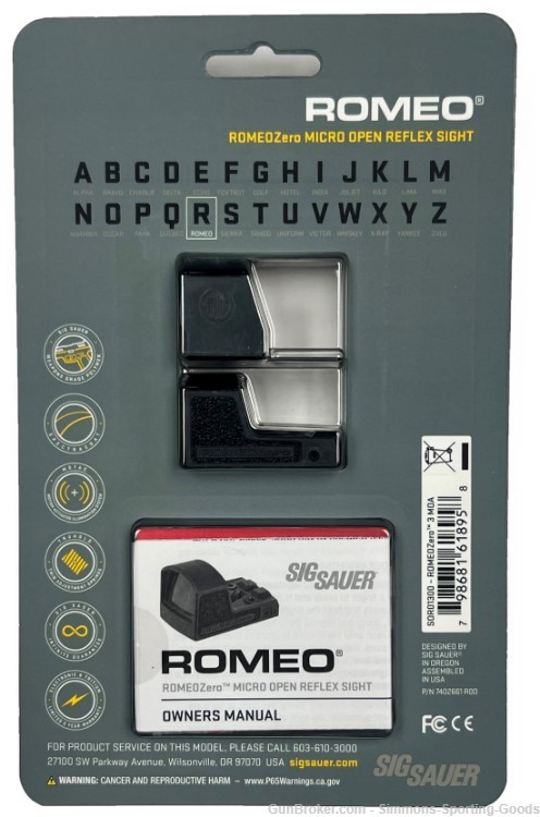 Sig ROMEO Zero (SOR01300) Micro Reflex 3 MOA Red Dot Sight - Qty. 1-img-1
