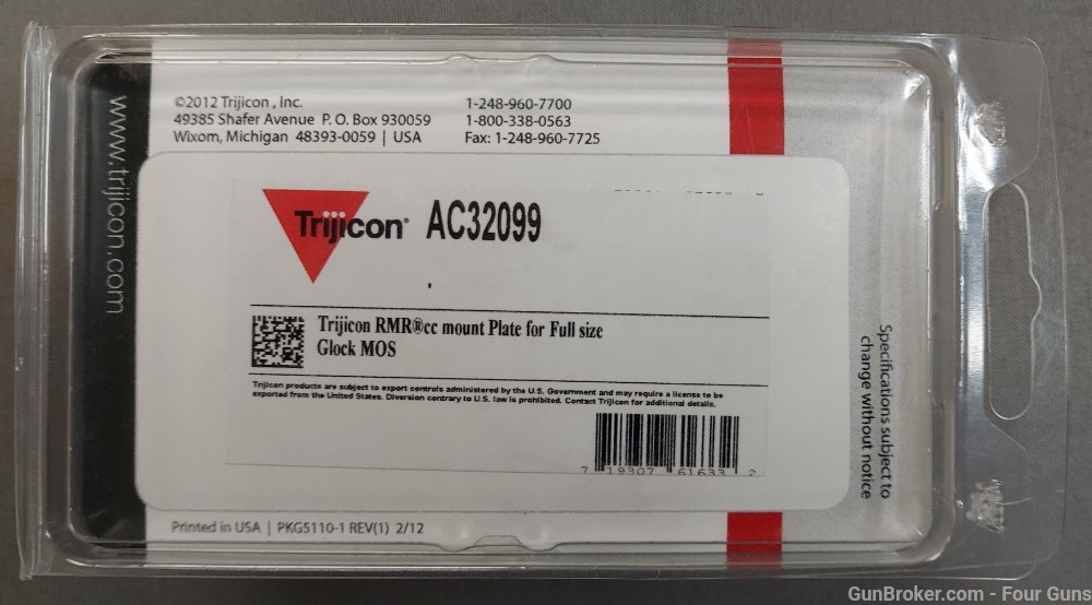 Trijicon RMRcc Mounting Plate Full Size Glock MOS  AC32099-img-1