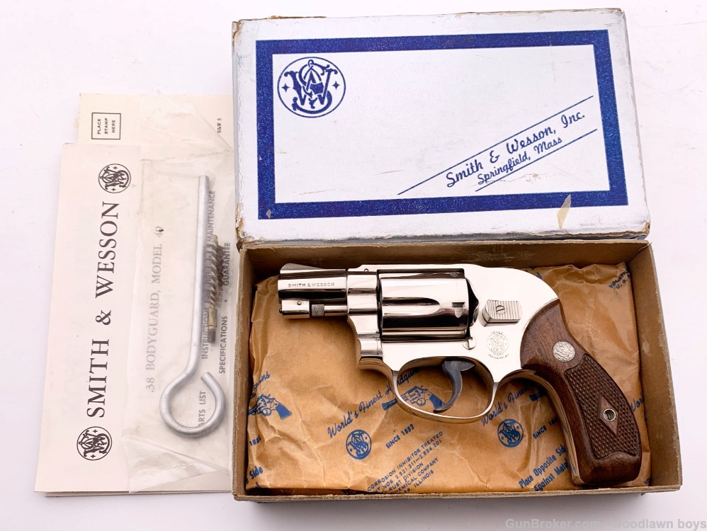 S&W 2" NICKEL 49 BODYGUARD ORIGINAL BOX PAPERS TOOLS & GRIPS .38 SPECIAL-img-27