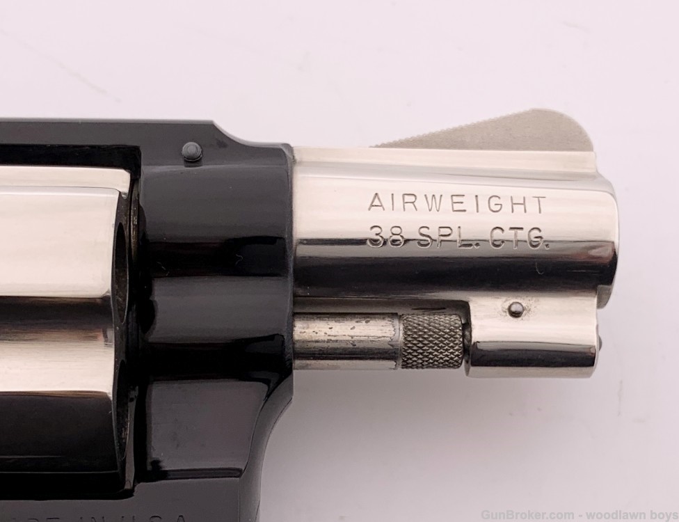 S&W 2" NICKEL/BLUE PINTO MODEL 37 CHIEFS SPECIAL AIRWEIGHT FACTORY LETTER-img-17