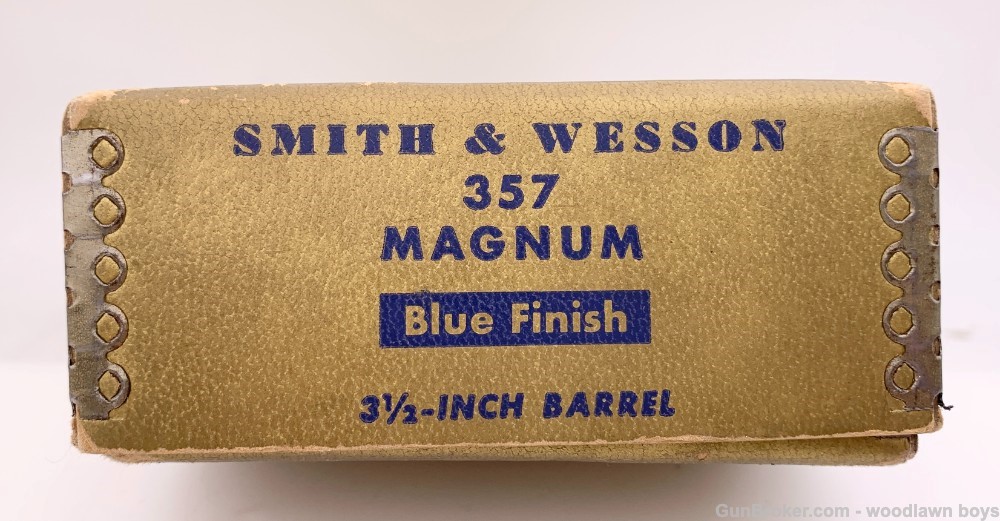S&W 3.5" BLUE PRE MODEL 27 GOLD BOX & TOOLS FACTORY LETTER RED RAMP FRONT-img-3