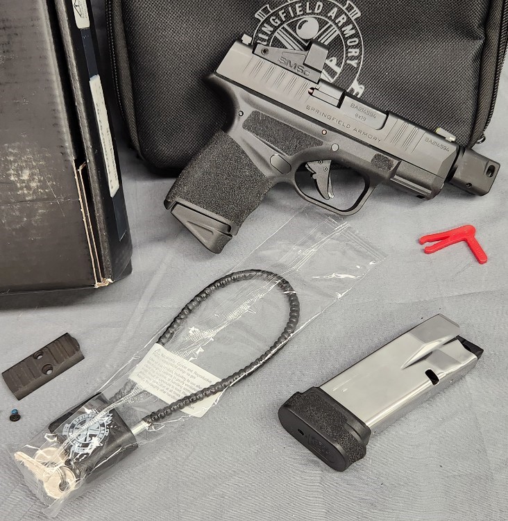 Springfield Hellcat RDP 9mm pistol w/ comp, SMSc red dot, original box-img-23