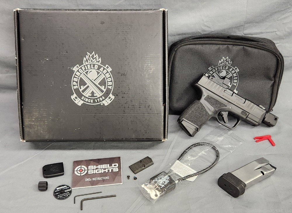 Springfield Hellcat RDP 9mm pistol w/ comp, SMSc red dot, original box-img-22