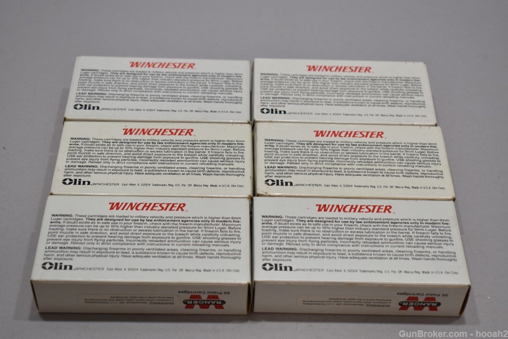 6 Boxes 295 Rds Winchester 9mm NATO 124 G FMJ 92-94 Dated RA9124N-img-5