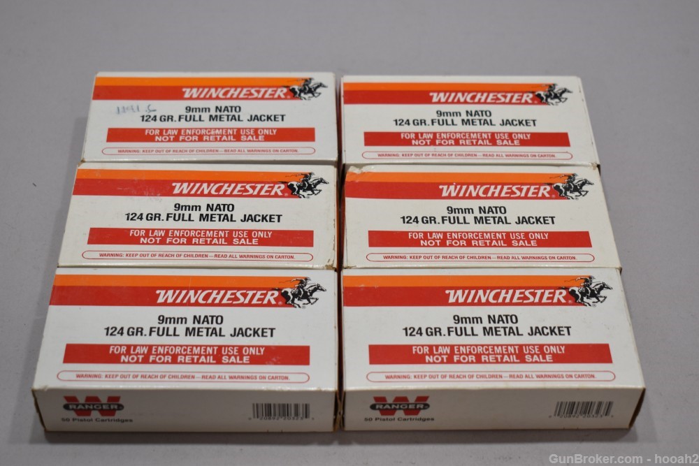 6 Boxes 295 Rds Winchester 9mm NATO 124 G FMJ 92-94 Dated RA9124N-img-4