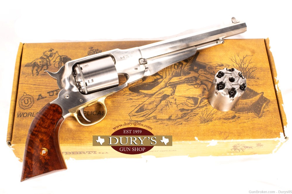 Uberti 1858 New Army Inox 45 Colt w/ extra cylinder Durys # 17601-img-0