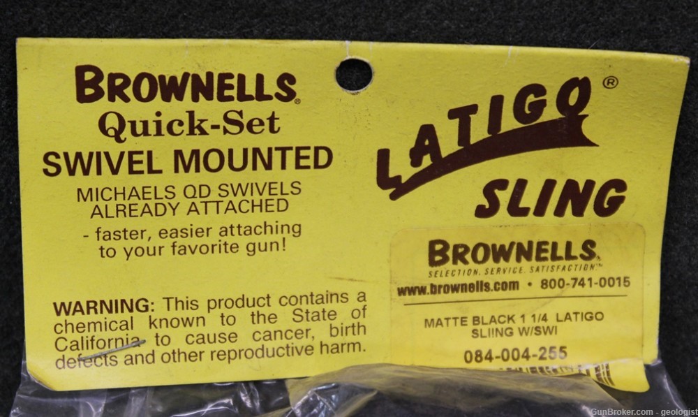 Brownells 1.25" Latigo Quick-Set Sling new old stock with swivels-img-1
