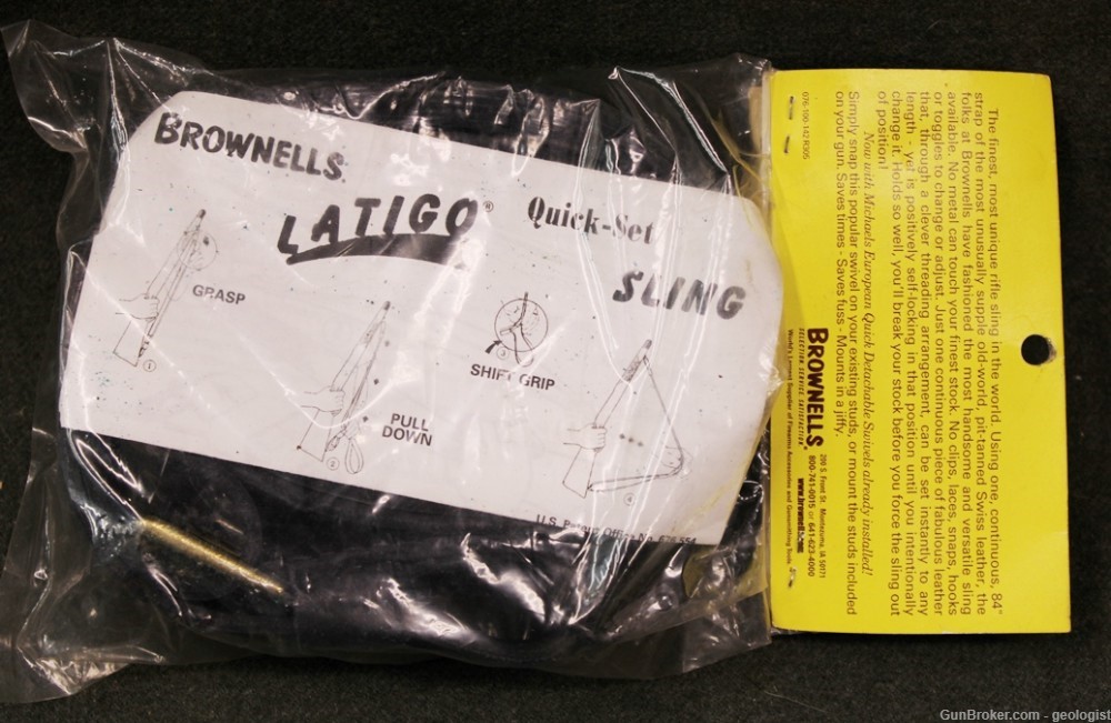 Brownells 1.25" Latigo Quick-Set Sling new old stock with swivels-img-2